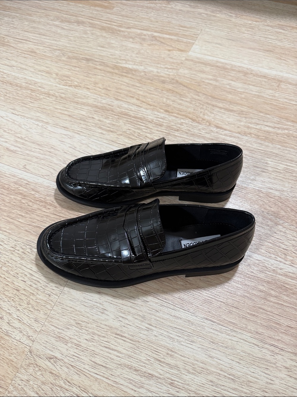 Steve Madden Goodman Black Croc Loafers